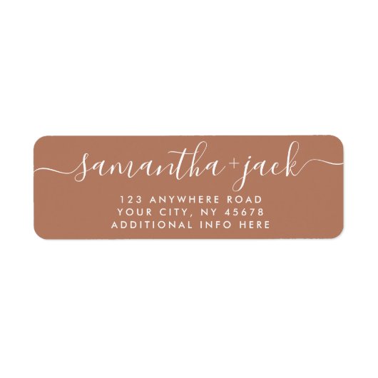 4 LINES Modern Wedding Stylish Return Address Etiket (Voorkant)