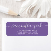 4 LINES Modern Wedding Stylish Return Address Etiket (Insitu)
