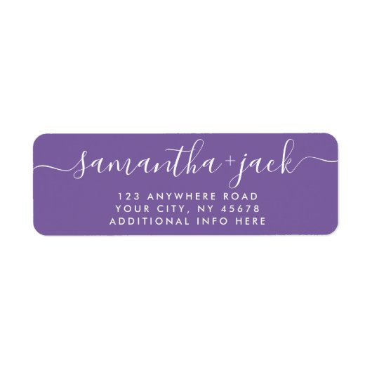 4 LINES Modern Wedding Stylish Return Address Etiket (Voorkant)