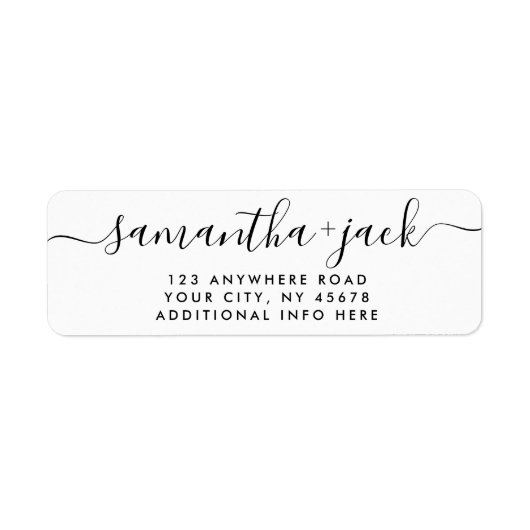4 LINES Modern Wedding Stylish Return Address Etiket (Voorkant)