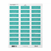 4 LINES Modern Wedding Stylish Return Address Etiket (Full Sheet)