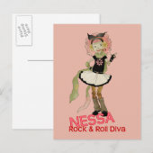 4 Little Monsters - Nessa Briefkaart (Voorkant / Achterkant)