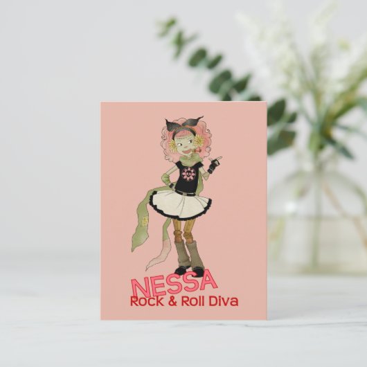 4 Little Monsters - Nessa Briefkaart (Staand voorkant)