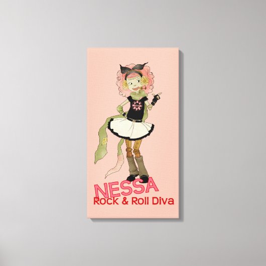 4 Little Monsters - Nessa Canvas Afdruk (Voorkant)