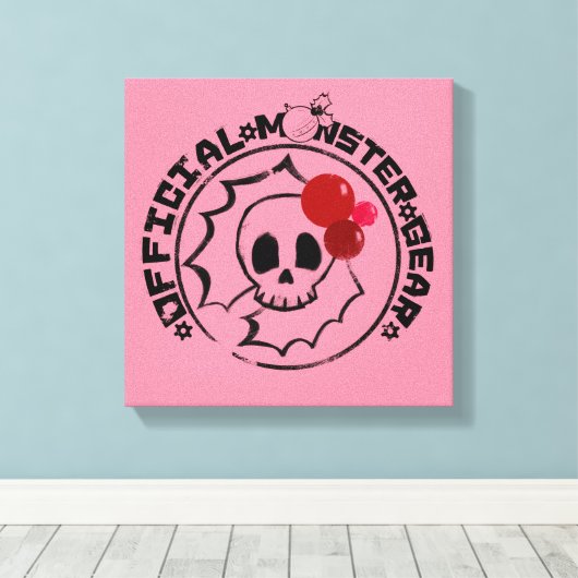 4 Little Monsters - Nessa Holiday Logo Canvas Afdruk (Insitu (Houten vloer))