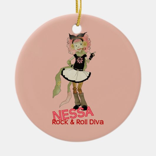 4 Little Monsters - Nessa Keramisch Ornament (Voorkant)