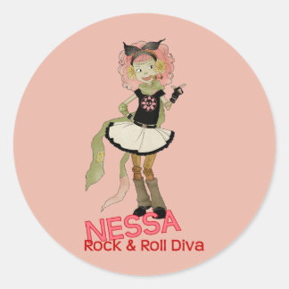 4 Little Monsters - Nessa Ronde Sticker