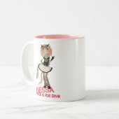 4 Little Monsters - Nessa Tweekleurige Koffiemok (Voorkant links)