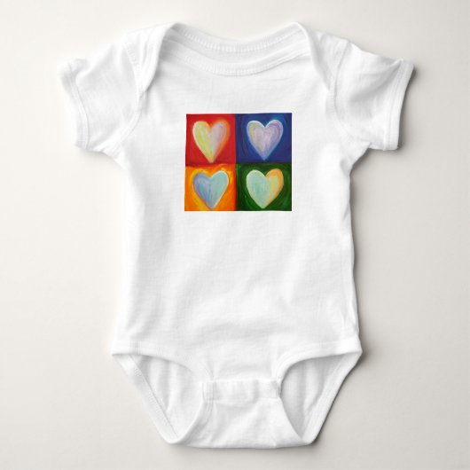 4 Love Hearts Art Custom One-Piece Bodysuit (Voorkant)