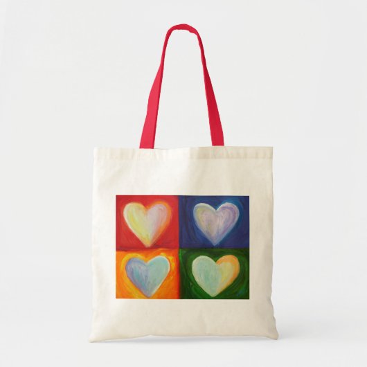 4 Love Hearts Art Inspirerend Canvas tas (Voorkant)