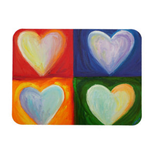 4 Love Hearts Art Inspirerend Fridge Magnet Magneet