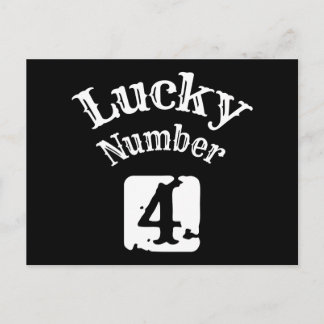 4 - Lucky Number 4 Luck Briefkaart