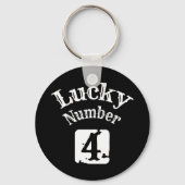 4 - Lucky Number 4 Luck Sleutelhanger (Voorkant)
