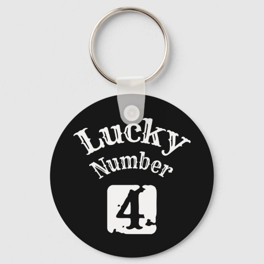 4 - Lucky Number 4 Luck Sleutelhanger (Voorkant)