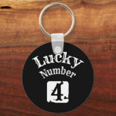 4 - Lucky Number 4 Luck Sleutelhanger (Voorkant)
