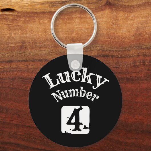 4 - Lucky Number 4 Luck Sleutelhanger (Voorkant)