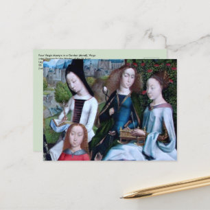 4 Maagdarmmartelaars in een tuin (met vermelding v Briefkaart