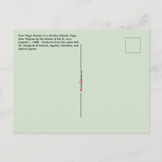 4 Maagdarmmartelaars in een tuin (met vermelding v Briefkaart (Achterkant)