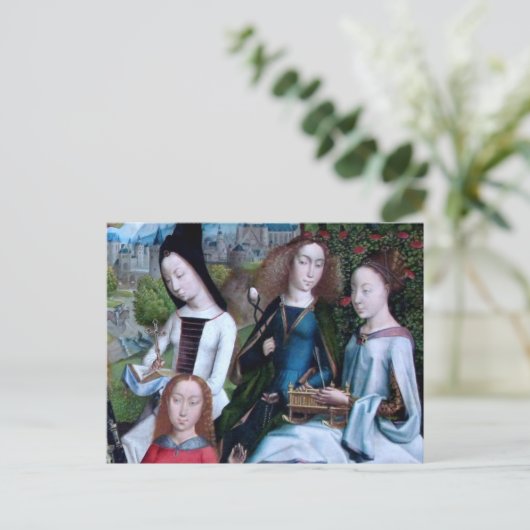 4 Maagdarmmartelaars in een tuin (met vermelding v Briefkaart (Staand voorkant)