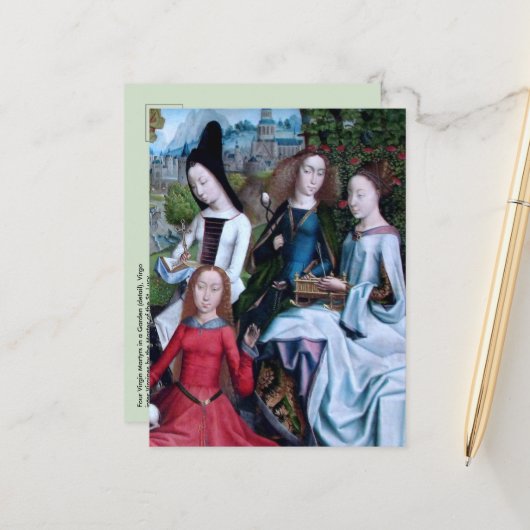 4 Maagdarmmartelaars in een tuin (met vermelding v Briefkaart (Voorkant / Achterkant in situ)