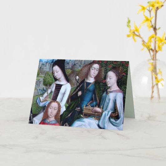 4 Maagdarmmartelaars in een tuin (met vermelding v Kaart (Gele Bloem)