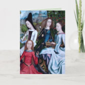 4 Maagdenmartelaars in een tuin (detail; M 070)-ka Kaart (Voorkant)