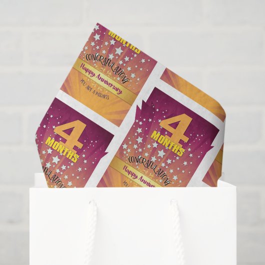 4 Maanden Hersteldatum Vet Numeriek Tissuepapier (Cadeauzakje)