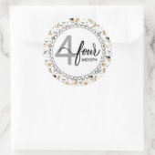 4-maands-Baby Giraffes en ballonnen Ronde Sticker (Tas)