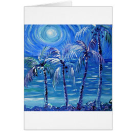 4 maanverlichte palmen