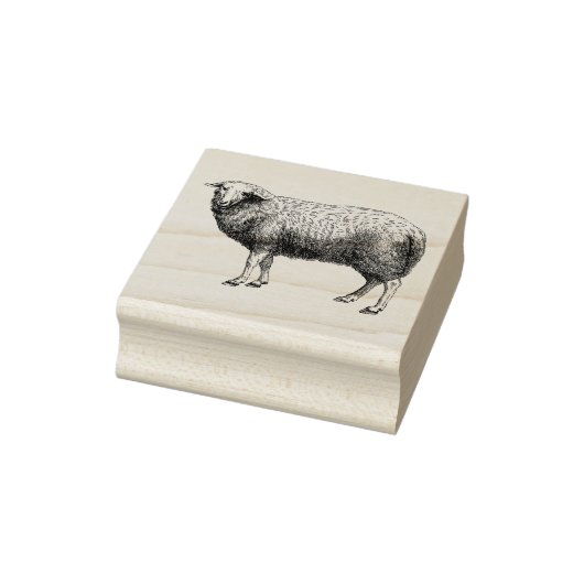 4 maten rubber stempel antiek afbeelding Schaap (Stempel)