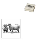 4 maten rubber stempel antiek afbeelding Schaap (Gestempeld)