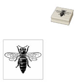 4 maten rubber stempel met retro afbeelding Bee (Gestempeld)