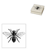 4 maten rubber stempel met retro afbeelding Bee (Gestempeld)