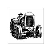 4 maten rubber stempel retro afbeelding Tractor (Afrduk)