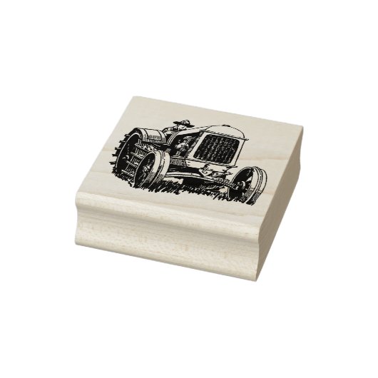 4 maten rubber stempel retro afbeelding Tractor (Stempel)