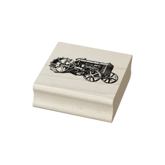 4 maten rubber stempel retro afbeelding Tractor (Stempel)