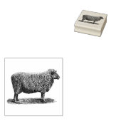 4 maten rubber stempel vintage afbeelding Schaap (Gestempeld)