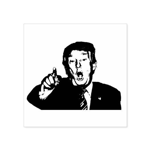 4 maten rubberen stempel met afbeelding Donald Tru (Afrduk)