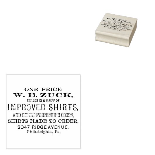 4 maten rubberstempel Postadres, Postzegel (Gestempeld)