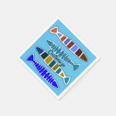 4 Meerkleurige gestreepte vis Thunder_Cove Servet (Hoek)