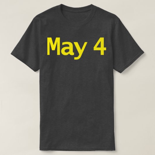 4 mei Typografie in gele tekst T-shirt (Design voorkant)