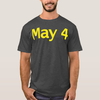 4 mei Typografie in gele tekst T-shirt