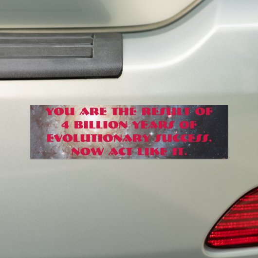 4 miljard jaar bumpersticker (Op auto)