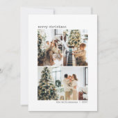 4 Minimale kerstdagen voor fotocollage-inktschrijf Feestdagenkaart (Voorkant)