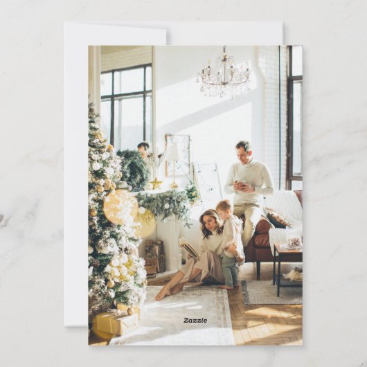 4 Minimale kerstdagen voor fotocollage-inktschrijf Feestdagenkaart (Achterkant)