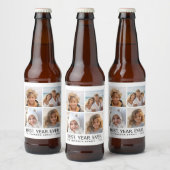 4 minimalistisch fotocollage - Beste jaar ooit Bier Etiket (Flessen)