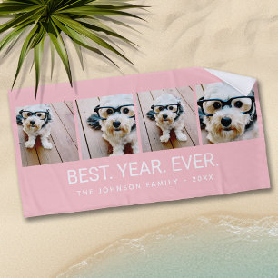 4 minimalistisch fotocollage - Beste jaar ooit blo Strandlaken