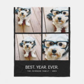 4 minimalistisch fotocollage - Beste jaar ooit Fleece Deken (Voorkant)