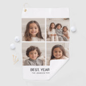 4 minimalistisch fotocollage - Beste jaar ooit Golfhanddoek (Insitu)