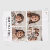 4 minimalistisch fotocollage - Beste jaar ooit Golfhanddoek (Horizontaal)